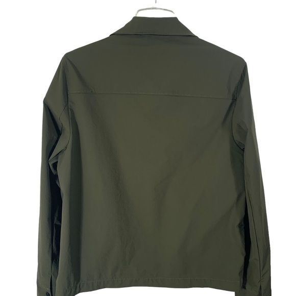 Zara Women's Size Large Olive Green Shirt Jacket Snaps Closures 2 Front Pockets - Picture 2 of 10